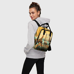 Рюкзак женский Три жирафа в стиле фолк-арт, цвет: 3D-принт — фото 2