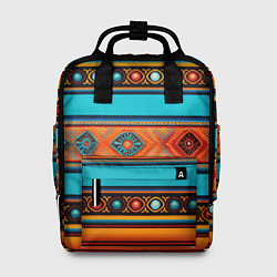 Рюкзак женский Этнический принт в горизонтальную полоску, цвет: 3D-принт