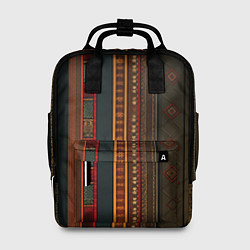 Рюкзак женский Этнический узор в вертикальную полоску, цвет: 3D-принт