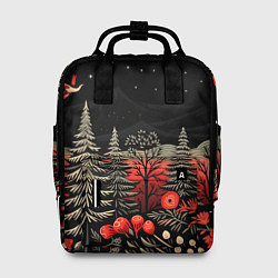 Рюкзак женский Новогодняя темная ночь, цвет: 3D-принт