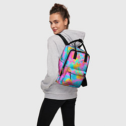 Рюкзак женский Барбм - цветочный абстрактный паттерн - тай-дай, цвет: 3D-принт — фото 2