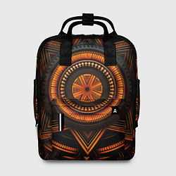 Рюкзак женский Орнамент в африканском стиле на тёмном фоне, цвет: 3D-принт