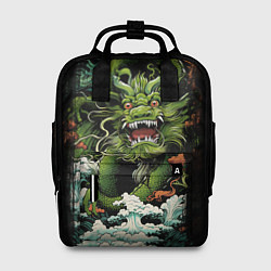 Рюкзак женский Зеленый дракон символ года, цвет: 3D-принт