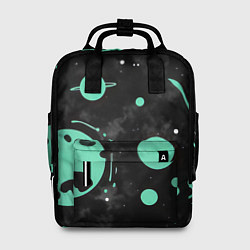 Рюкзак женский Чёрно-мятный космос от нейросети, цвет: 3D-принт