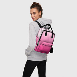 Рюкзак женский Бело-розовый градиент, цвет: 3D-принт — фото 2