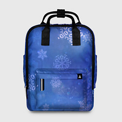 Рюкзак женский Декоративные снежинки на фиолетовом, цвет: 3D-принт