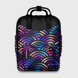 Рюкзак женский Чёрный берег и рябь на волнах, цвет: 3D-принт