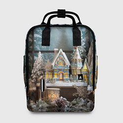 Рюкзак женский Снежный день в городе, цвет: 3D-принт