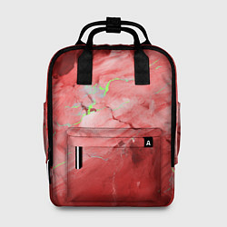 Рюкзак женский Красный мрамор, цвет: 3D-принт