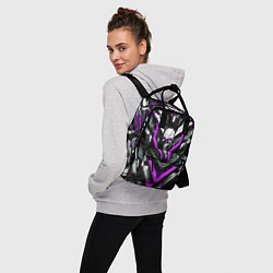 Рюкзак женский Фиолетовый скелетный киберпанк доспех, цвет: 3D-принт — фото 2