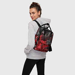 Рюкзак женский Дым и красные текстуры, цвет: 3D-принт — фото 2