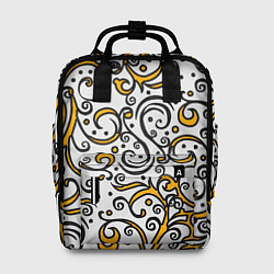 Рюкзак женский Жёлтый кружевной узор, цвет: 3D-принт