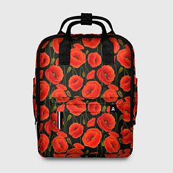 Рюкзак женский Полевые цветы маки, цвет: 3D-принт