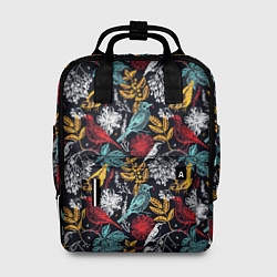 Рюкзак женский Разноцветные лесные птицы, цвет: 3D-принт