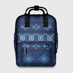 Рюкзак женский Blue tribal geometric, цвет: 3D-принт