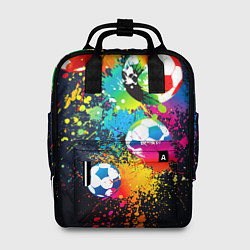 Женский рюкзак Разноцветные футбольные мячи