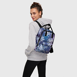Рюкзак женский Снежинки на фиолетово-синем фоне, цвет: 3D-принт — фото 2