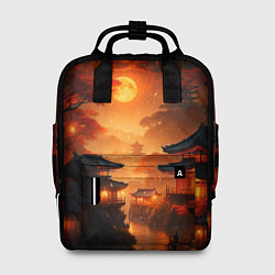 Рюкзак женский Мрачная япония - пейзаж, цвет: 3D-принт