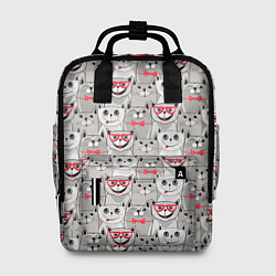 Рюкзак женский Серые коты, цвет: 3D-принт