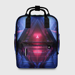 Женский рюкзак Фиолетовое свечение за треугольной абстракцией