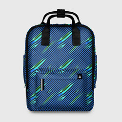 Рюкзак женский Синие и чёрные линии, цвет: 3D-принт