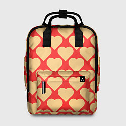 Рюкзак женский Охристые сердца, цвет: 3D-принт