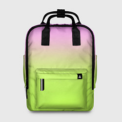 Рюкзак женский Розовый и ярко-зеленый градиент, цвет: 3D-принт