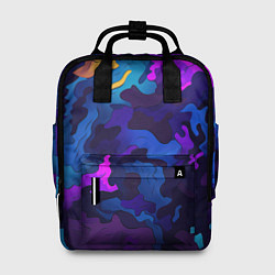 Рюкзак женский Яркие кислотная разноцветные пятна в виде камуфляж, цвет: 3D-принт