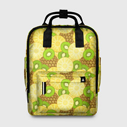 Рюкзак женский Фрукты - ананас и киви, цвет: 3D-принт