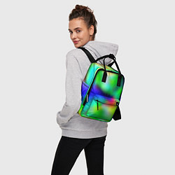 Рюкзак женский Психоделический неоновый градиент, цвет: 3D-принт — фото 2