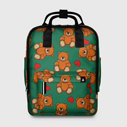 Рюкзак женский Мишки плюшевые и сердца, цвет: 3D-принт