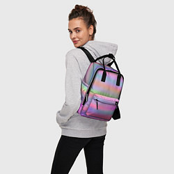 Рюкзак женский Голографические неоновые полосы, цвет: 3D-принт — фото 2