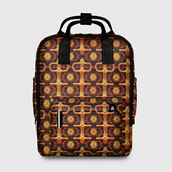 Рюкзак женский Оранжевый деревянный абстрактный паттерн, цвет: 3D-принт