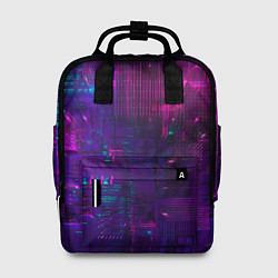 Рюкзак женский Неоновые огни квадратов, цвет: 3D-принт