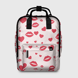 Рюкзак женский Поцелуйчики паттерн, цвет: 3D-принт