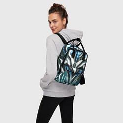 Рюкзак женский Неоновая кибер броня синяя, цвет: 3D-принт — фото 2