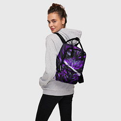 Рюкзак женский Фиолетовый камень на чёрном фоне, цвет: 3D-принт — фото 2