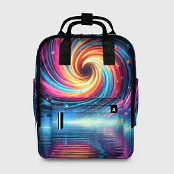 Рюкзак женский Неоновая космическая абстракция - нейросеть, цвет: 3D-принт
