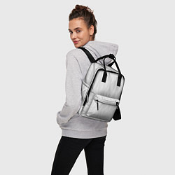 Рюкзак женский Светлый серый волнистые линии, цвет: 3D-принт — фото 2