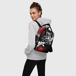 Рюкзак женский Логотип Порше на фоне граффити и брызг красок, цвет: 3D-принт — фото 2