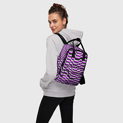 Рюкзак женский Фиолетовые и белые ломаные линии, цвет: 3D-принт — фото 2