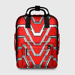 Рюкзак женский Техно броня красно-белая, цвет: 3D-принт