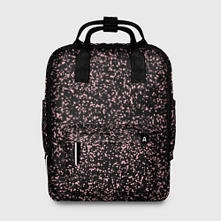 Рюкзак женский Чёрный с мелкими розовыми брызгами, цвет: 3D-принт