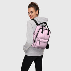 Рюкзак женский Светлый розовый в белую полоску, цвет: 3D-принт — фото 2