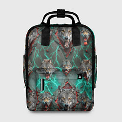 Женский рюкзак Эпичный паттерн из волков