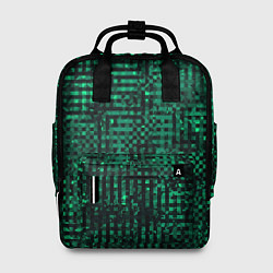 Рюкзак женский Чёрно-зелёный абстрактный, цвет: 3D-принт