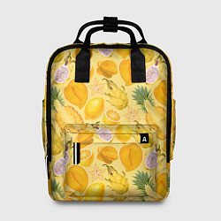 Рюкзак женский Экзотические фрукты узор, цвет: 3D-принт