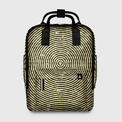 Рюкзак женский Чёрно-бежевый круг гипнотический, цвет: 3D-принт