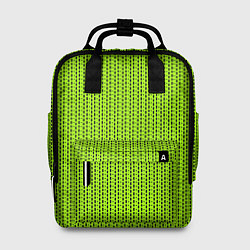 Женский рюкзак Ярко-зелёный в маленькие чёрные полоски