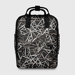 Рюкзак женский Белые линии на чёрном фоне, цвет: 3D-принт